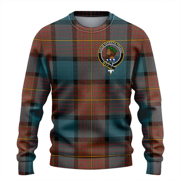 Muir Weathered Clan Badge Tartan Knitted Sweater