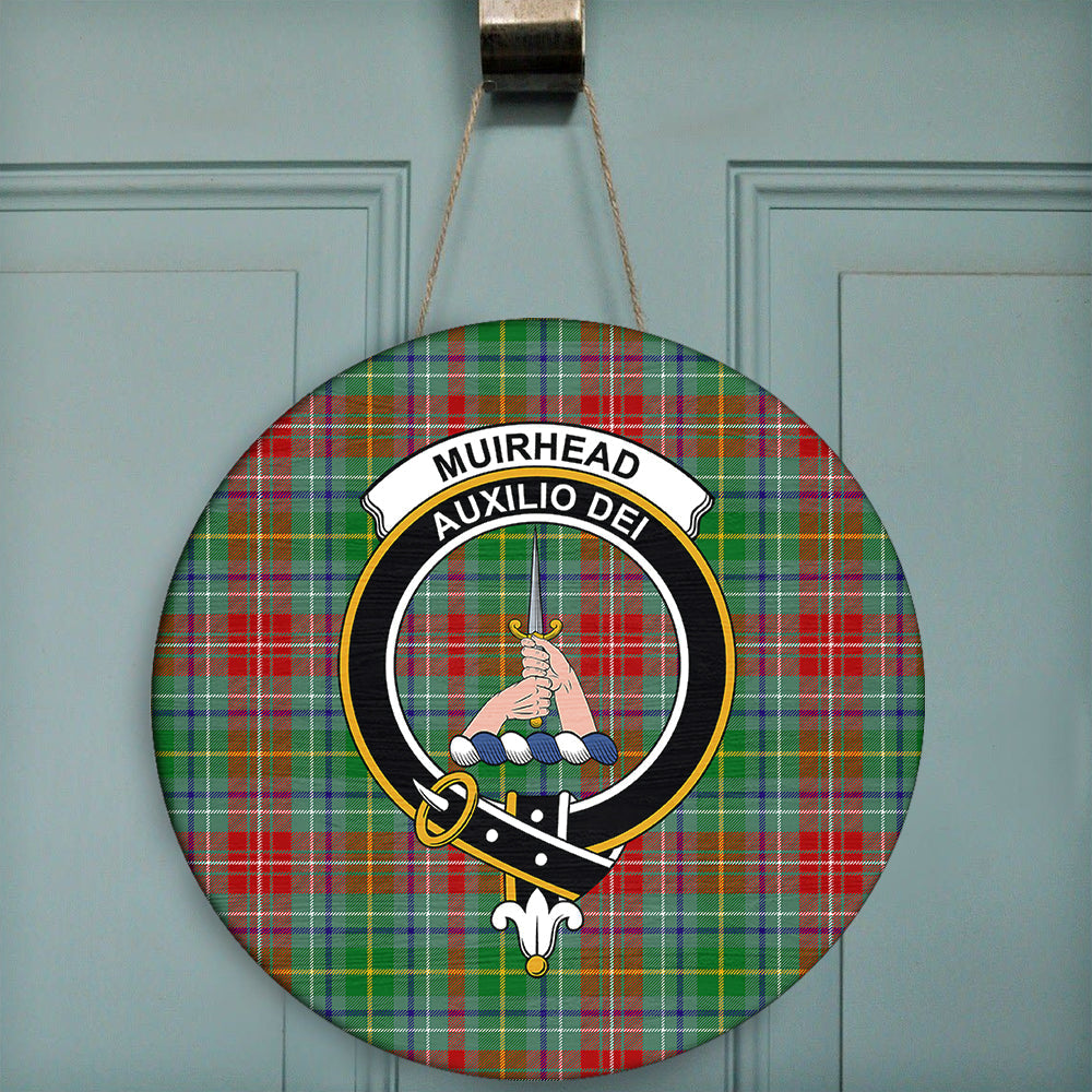 Muirhead Tartan Classic Crest Round Wooden Sign