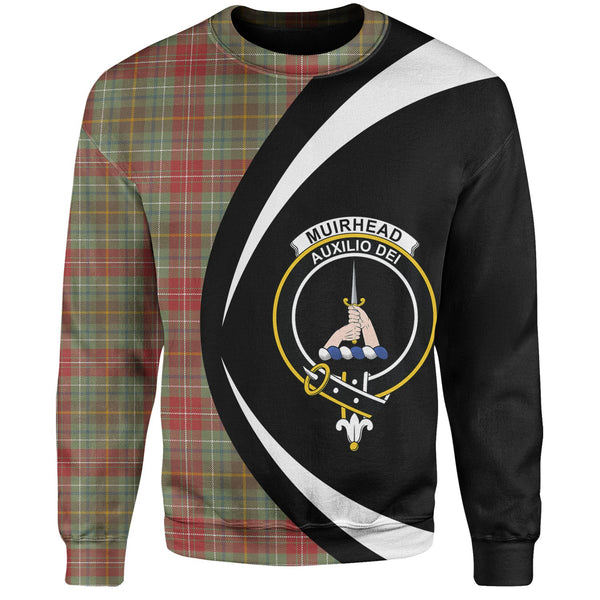 Muirhead Weathered Clan Badge Tartan Sweatshirt Circle Style Personalized