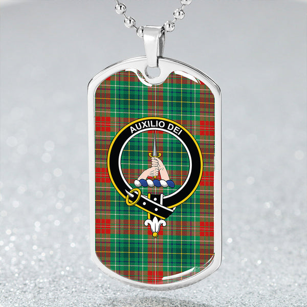 Muirhead #2 Modern Clan Badge Classic Tartan Dog Tag Necklace