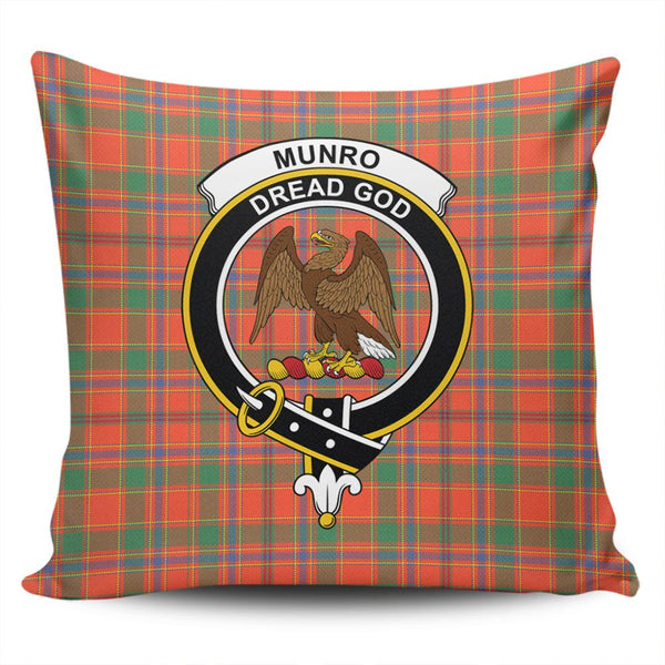 Munro Ancient Tartan Classic Crest Pillow Cover