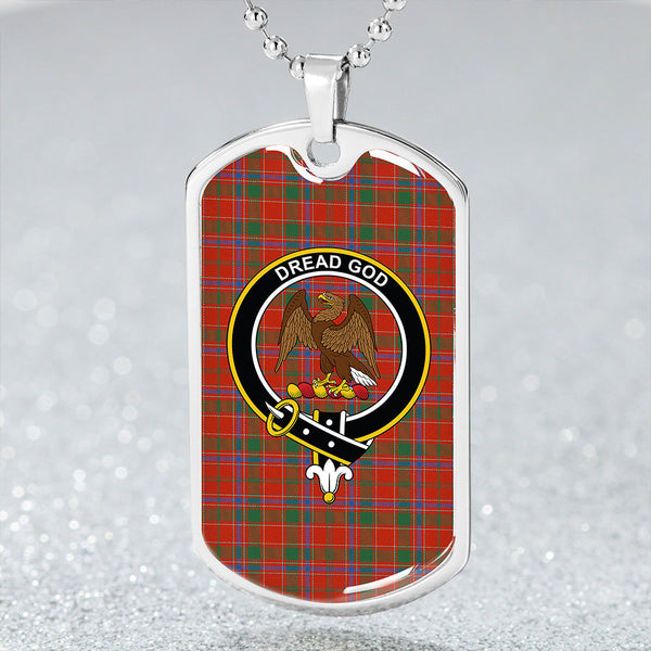 Munro Ancient Clan Badge Classic Tartan Dog Tag Necklace