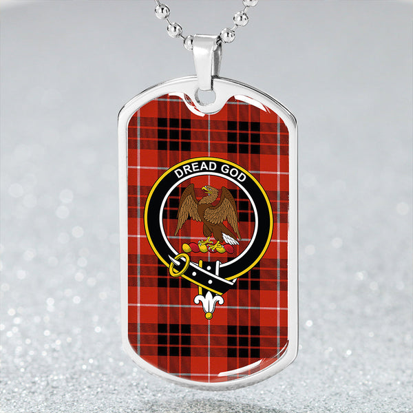 Munro Black & Red Ancient Clan Badge Classic Tartan Dog Tag Necklace