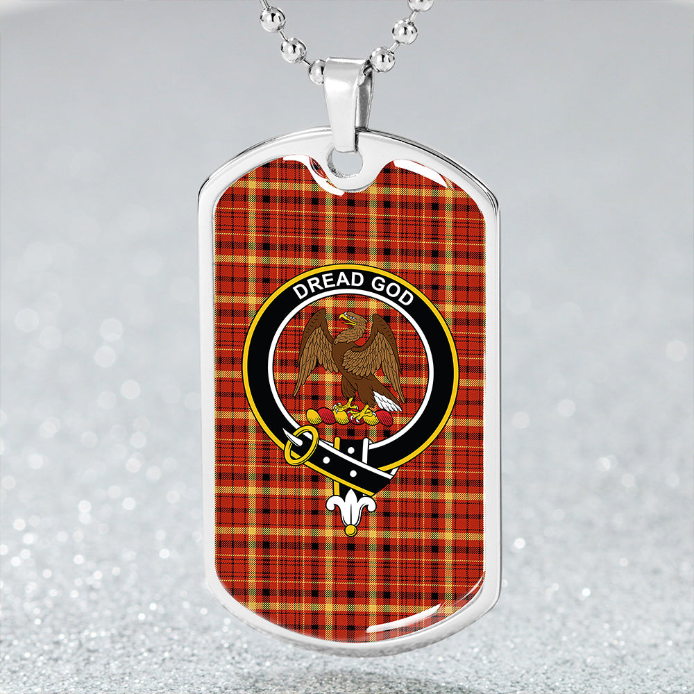 Munro Culloden Ancient Clan Badge Classic Tartan Dog Tag Necklace