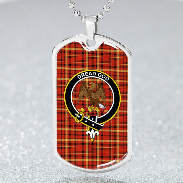 Munro Culloden Ancient Clan Badge Classic Tartan Dog Tag Necklace