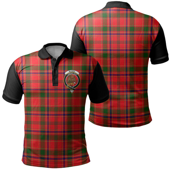 Munro Modern Tartan Crest Polo Shirt Black Neck 1 Style