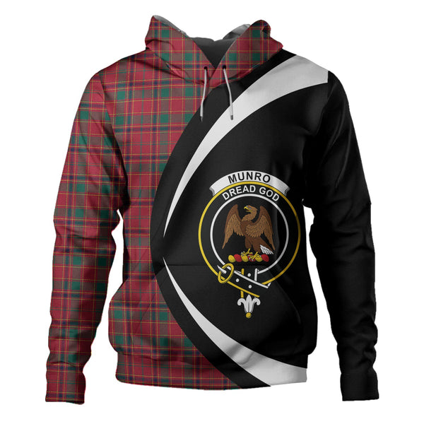 Munro Modern Clan Badge Tartan Hoodie Circle Style