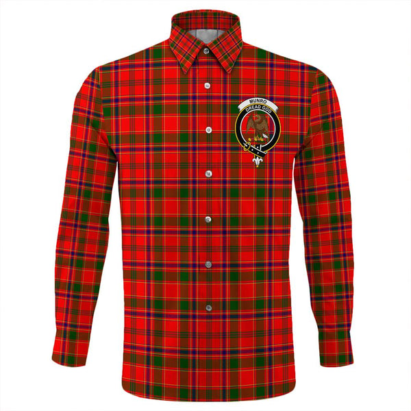 Munro Modern Tartan Classic Crest Long Sleeve Button Shirt