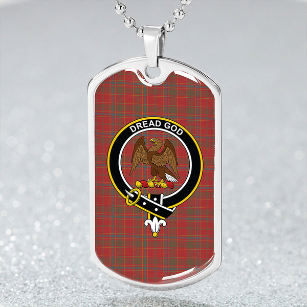 Munro Weathered Clan Badge Classic Tartan Dog Tag Necklace