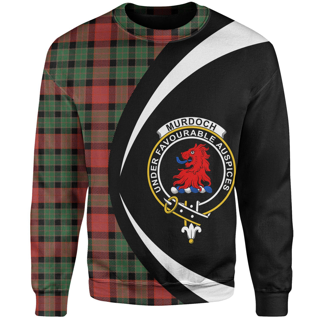 Murdoch Ancient Clan Badge Tartan Sweatshirt Circle Style Personalized