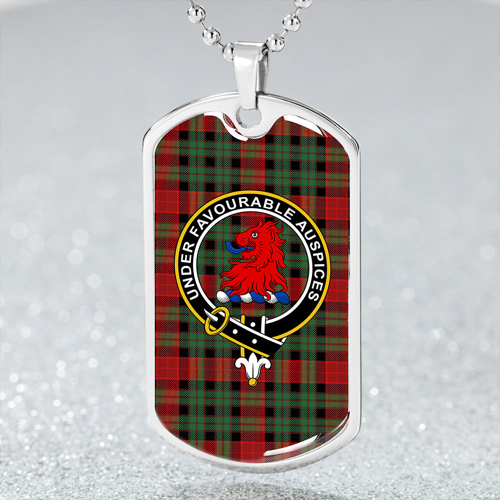 Murdoch Modern Clan Badge Classic Tartan Dog Tag Necklace