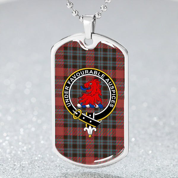 Murdoch Weathered Clan Badge Classic Tartan Dog Tag Necklace