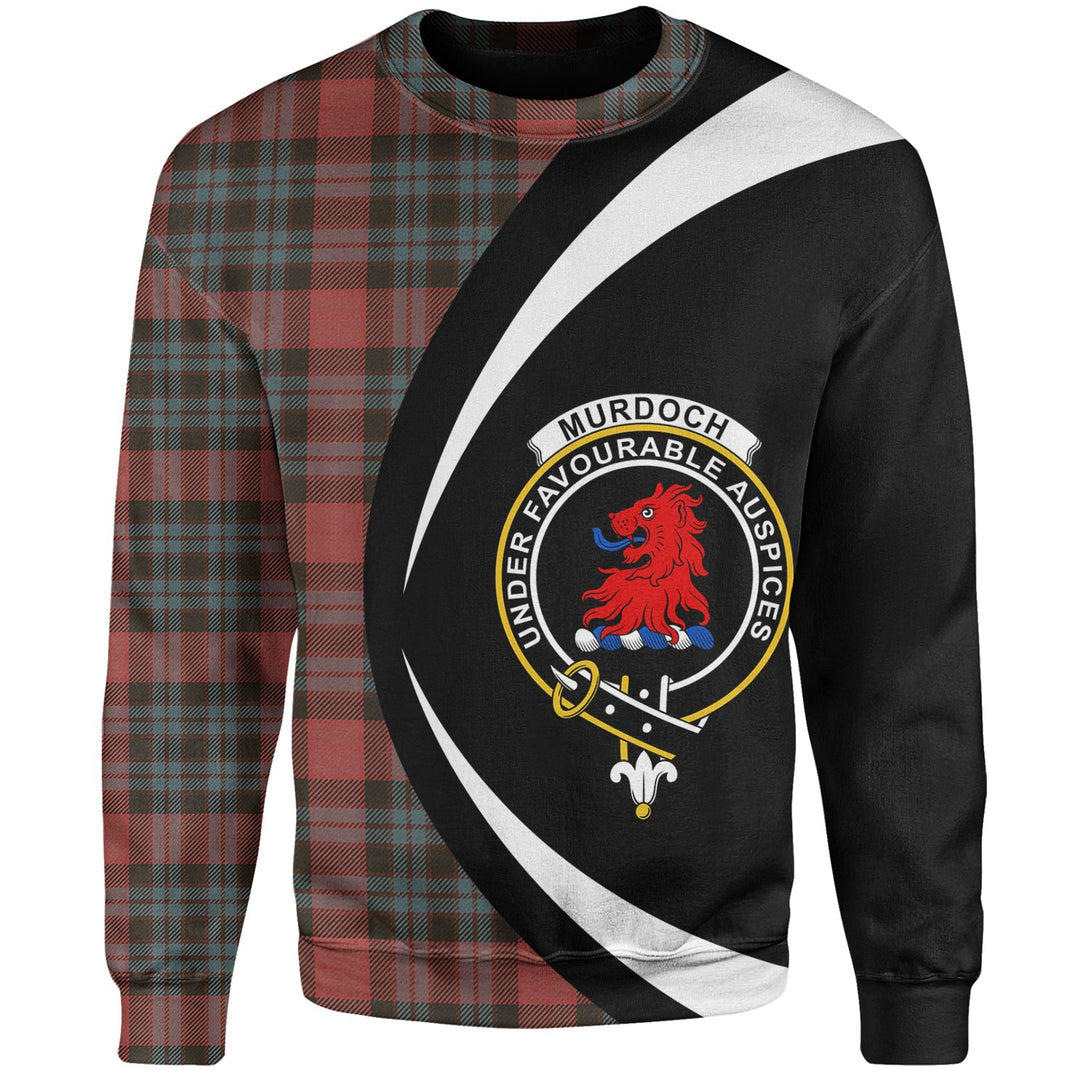 Murdoch Weathered Clan Badge Tartan Sweatshirt Circle Style Personalized