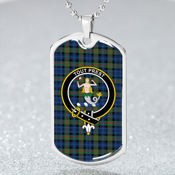 Murray Modern Clan Badge Classic Tartan Dog Tag Necklace