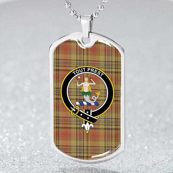 Murray Mungo Ancient Clan Badge Classic Tartan Dog Tag Necklace