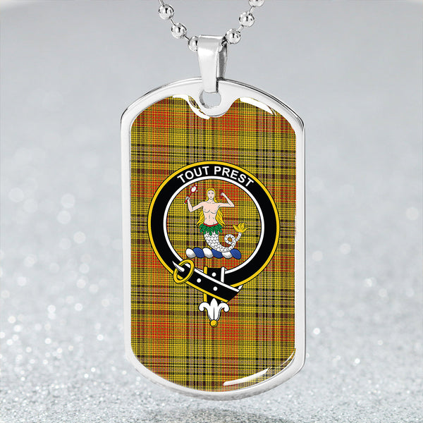 Murray Mungo Weathered Clan Badge Classic Tartan Dog Tag Necklace