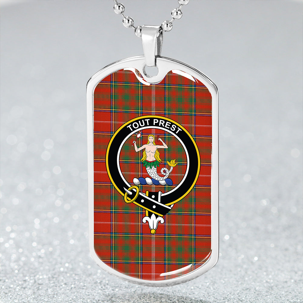 Murray Plaid Artifact Ancient Clan Badge Classic Tartan Dog Tag Necklace