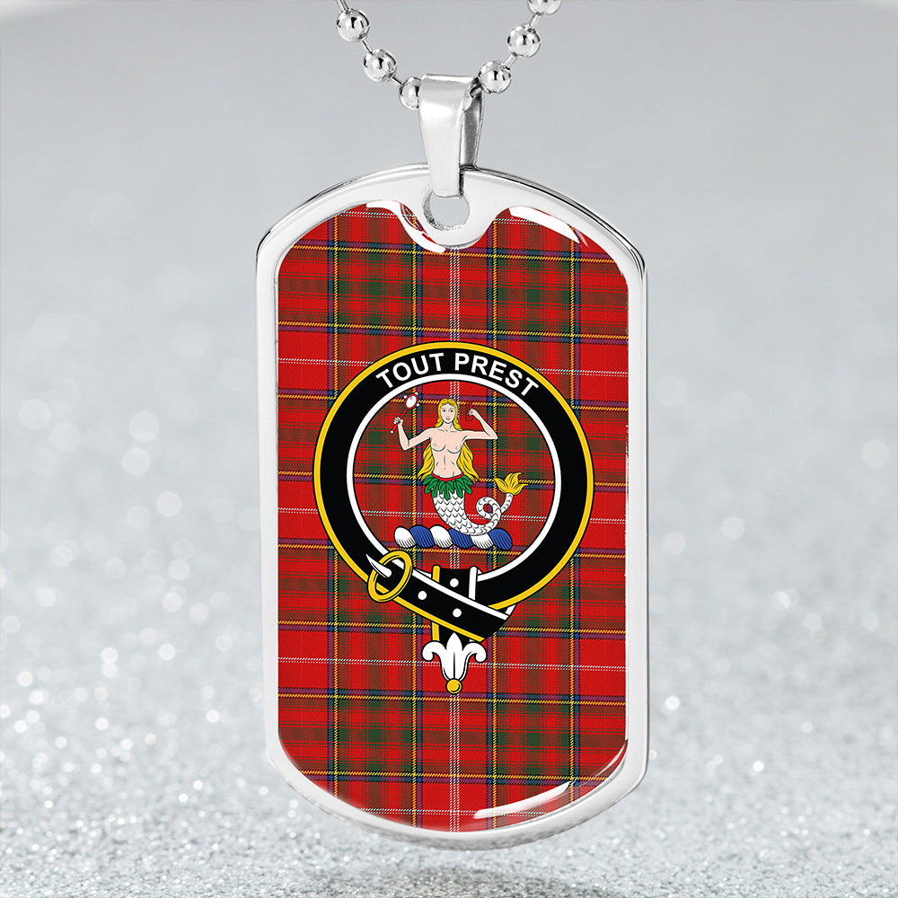 Murray Plaid Artifact Modern Clan Badge Classic Tartan Dog Tag Necklace