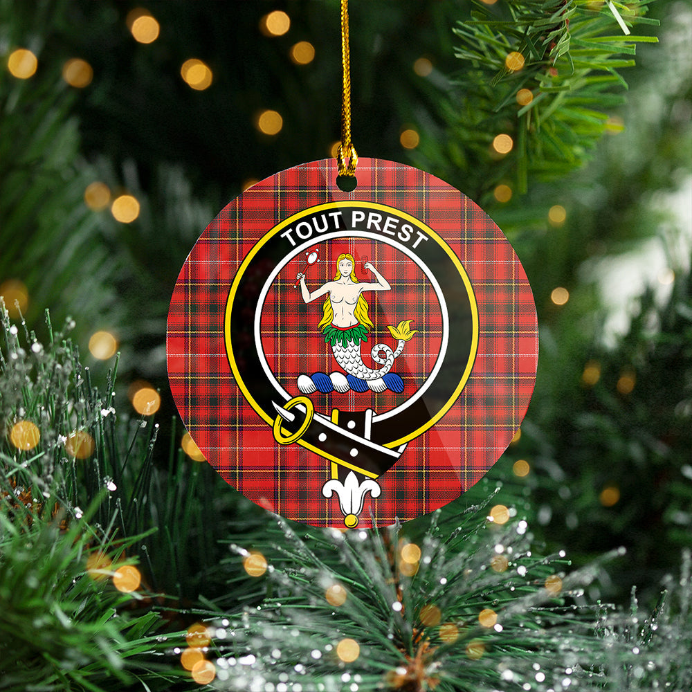 Murray Plaid Artifact Weathered Clan Badge Tartan Plastic Christmas Ornaments