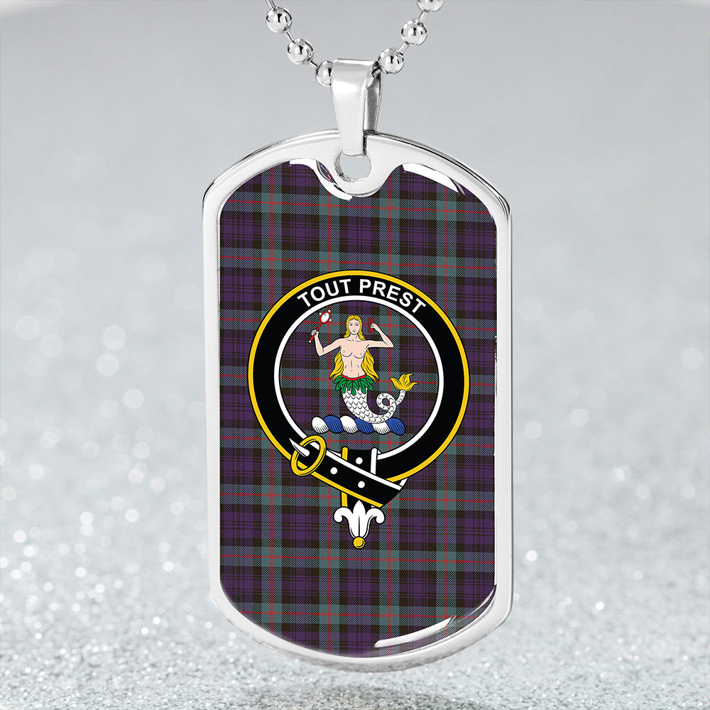 Murray Weathered Clan Badge Classic Tartan Dog Tag Necklace