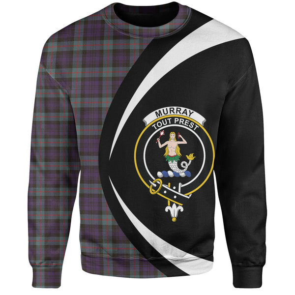 Murray Weathered Clan Badge Tartan Sweatshirt Circle Style Personalized