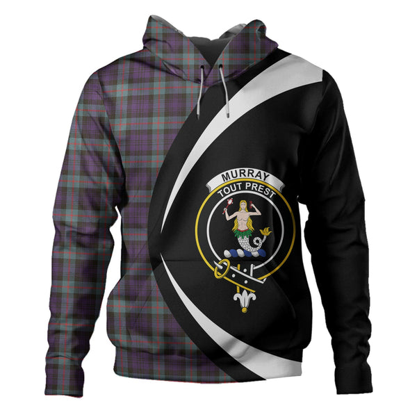 Murray Weathered Clan Badge Tartan Hoodie Circle Style