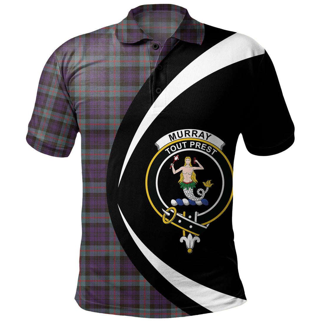 Murray Weathered Clan Badge Tartan Polo Shirt Circle Style Personalized