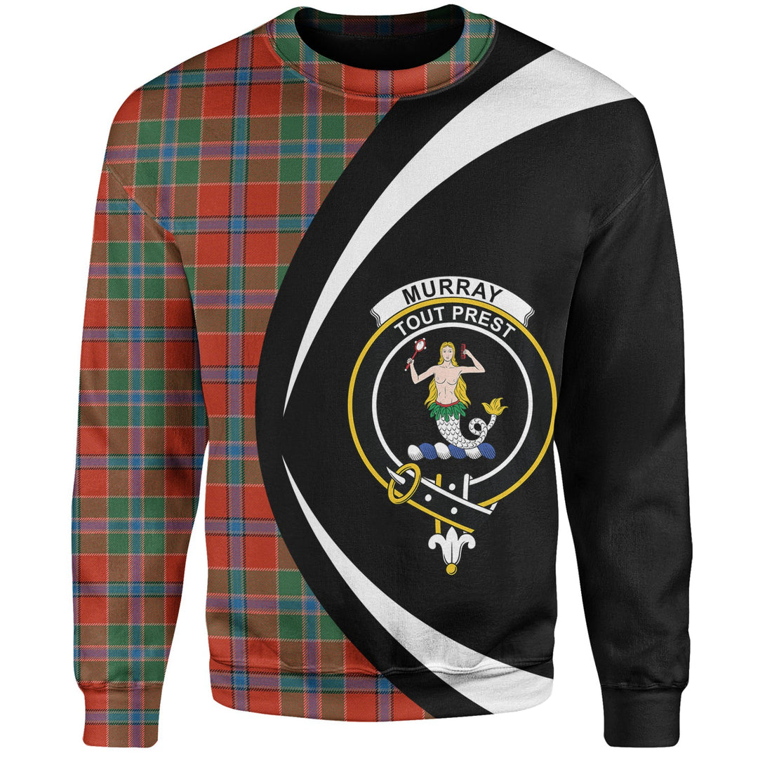 Murray of Abercairney Ancient Clan Badge Tartan Sweatshirt Circle Style Personalized