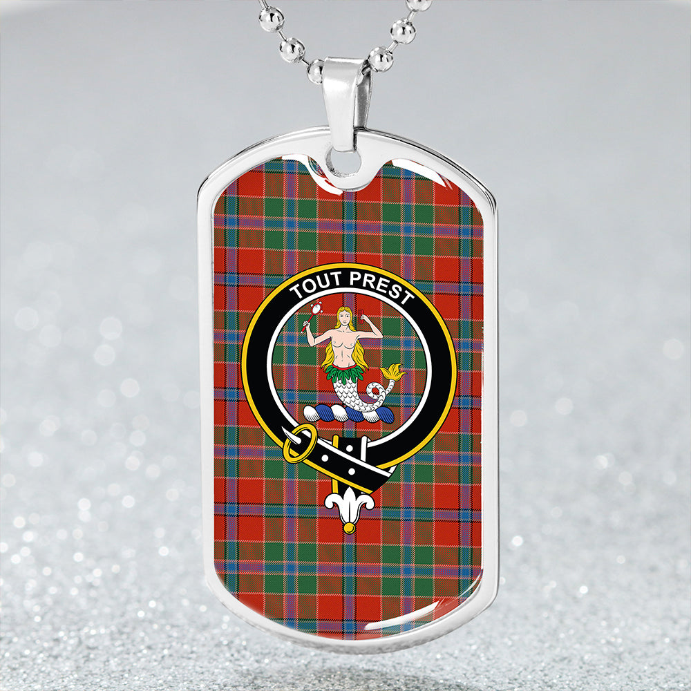 Murray of Abercairney Ancient Clan Badge Classic Tartan Dog Tag Necklace