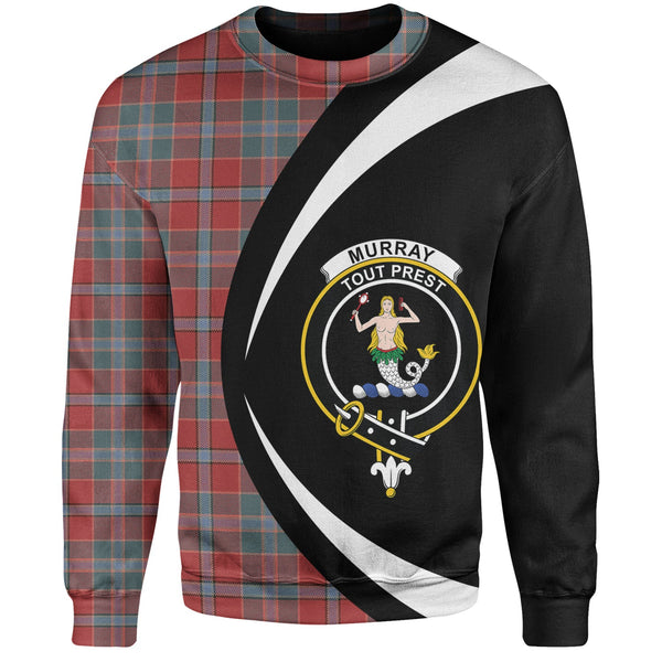 Murray of Abercairney Weathered Clan Badge Tartan Sweatshirt Circle Style Personalized