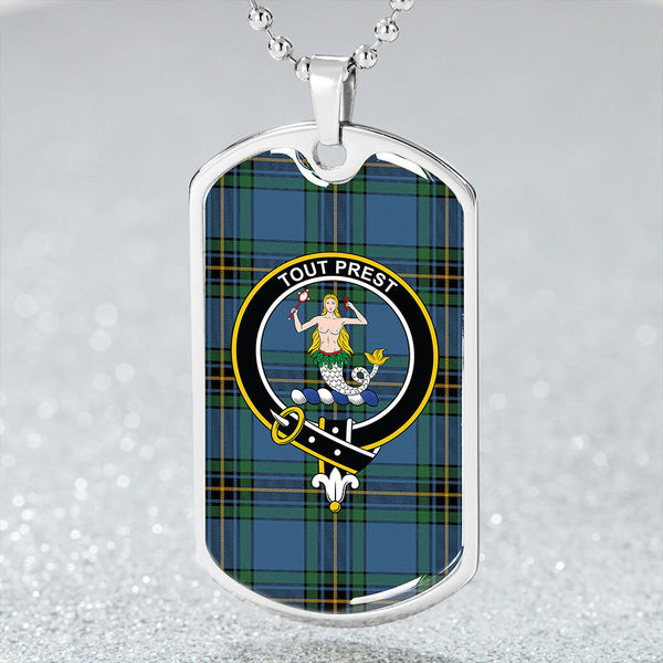 Murray of Elibank Ancient Clan Badge Classic Tartan Dog Tag Necklace