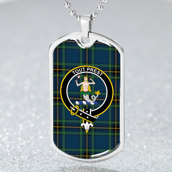 Murray of Elibank Modern Clan Badge Classic Tartan Dog Tag Necklace