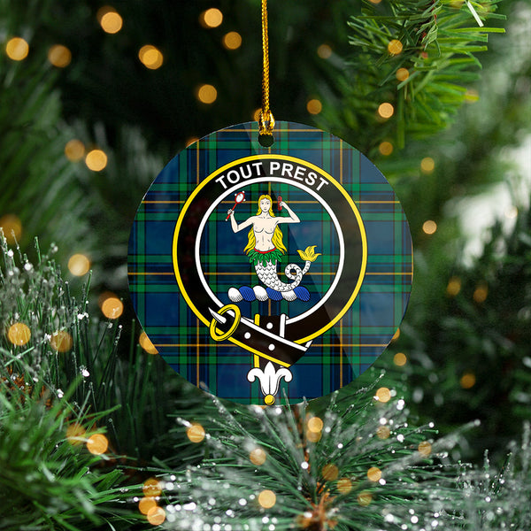 Murray of Elibank Modern Clan Badge Tartan Plastic Christmas Ornaments