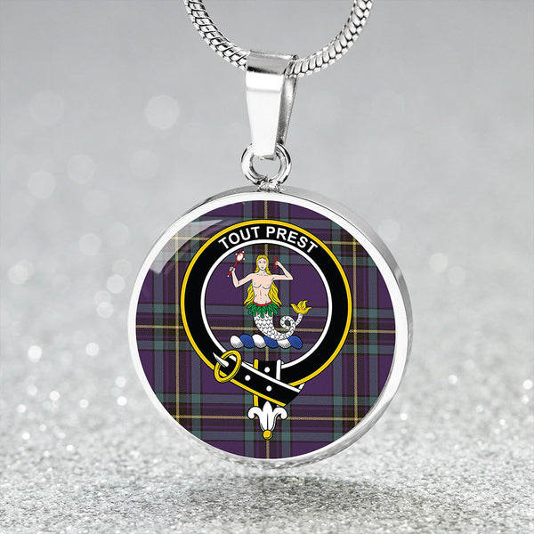 Murray of Elibank Weathered Clan Badge Tartan Classic Circle Necklace