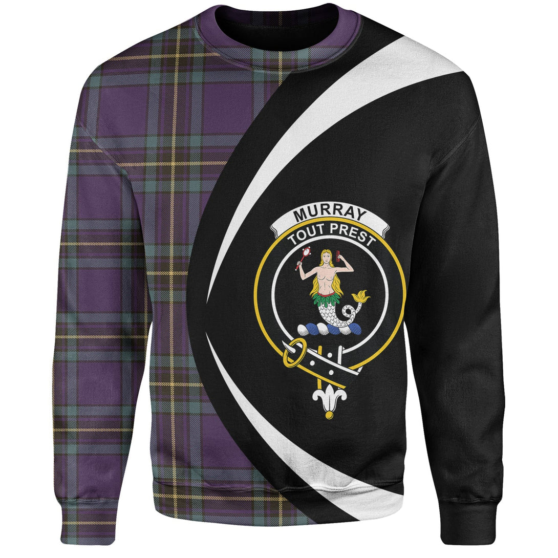 Murray of Elibank Weathered Clan Badge Tartan Sweatshirt Circle Style Personalized