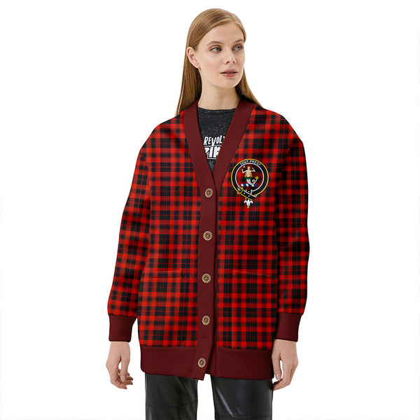 Murray of Ochtertyre Ancient Clan Badge Tartan V-neck Cardigan