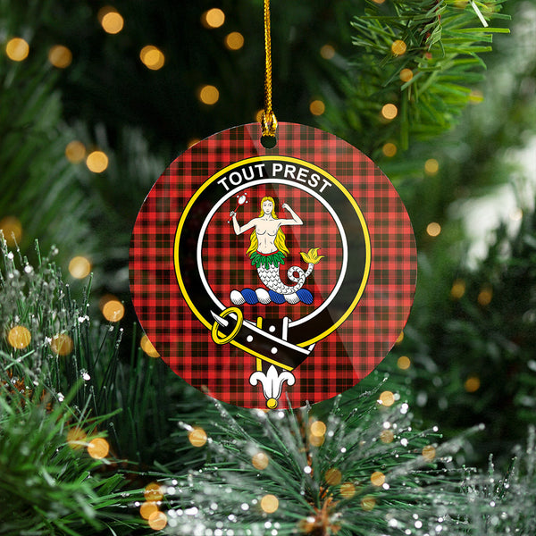 Murray of Ochtertyre Weathered Clan Badge Tartan Plastic Christmas Ornaments