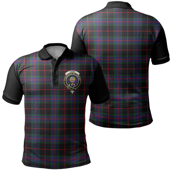 Nairn Tartan Crest Polo Shirt Black Neck 1 Style