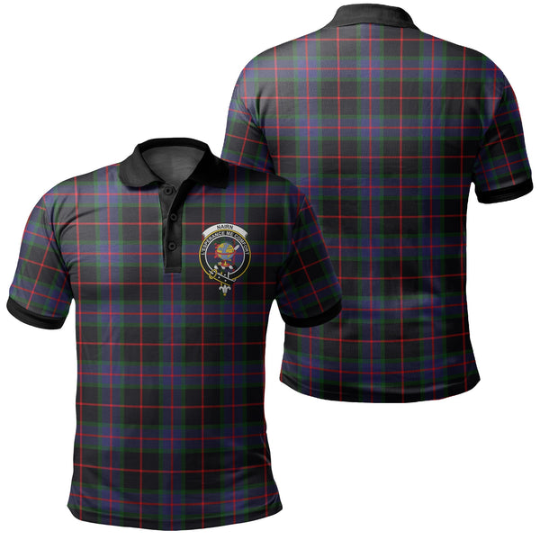 Nairn Tartan Crest Polo Shirt Black Neck 2 Style