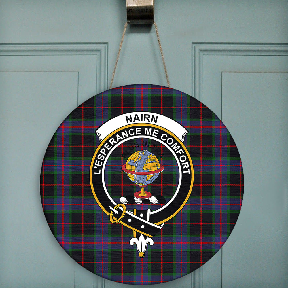 Nairn Tartan Classic Crest Round Wooden Sign