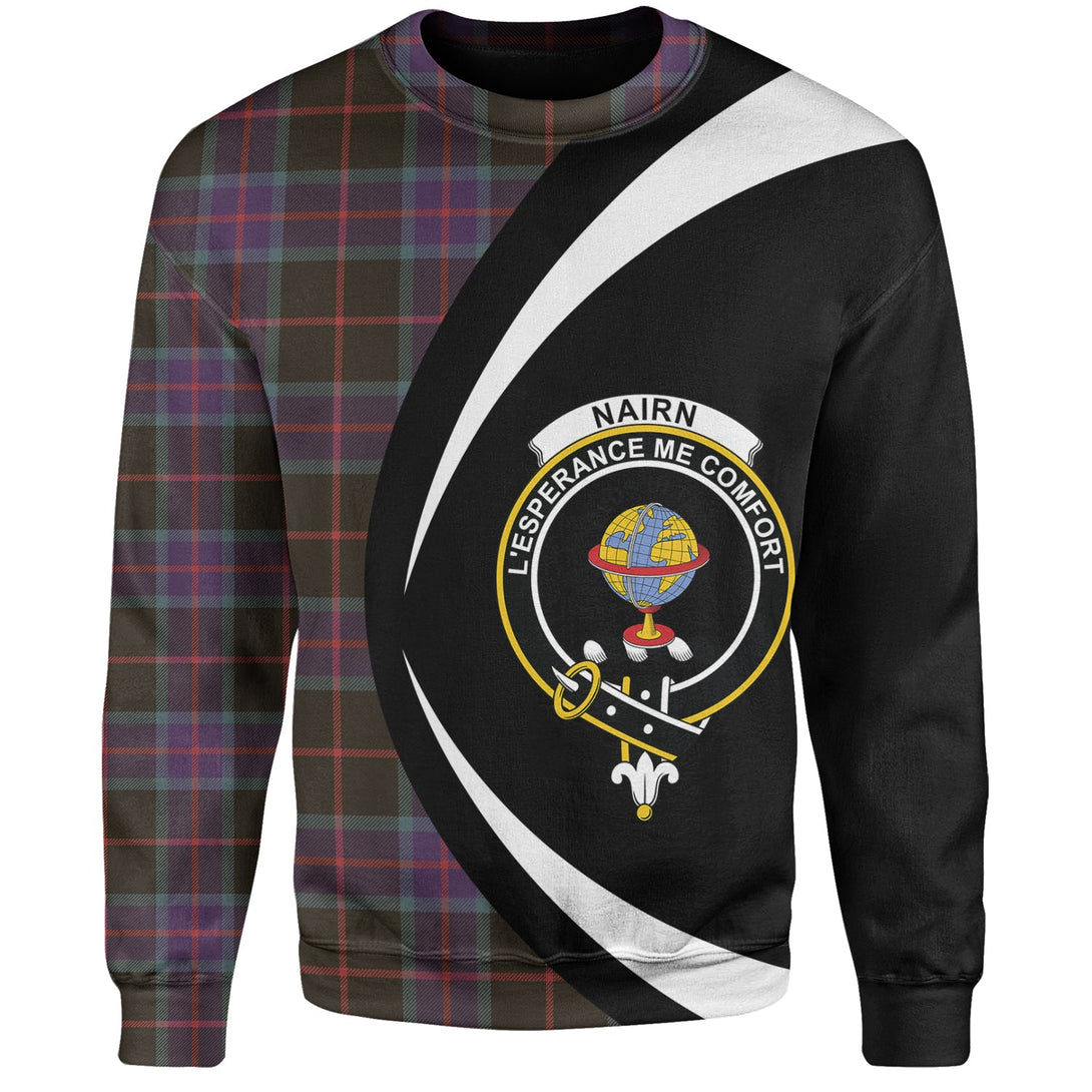 Nairn Weathered Clan Badge Tartan Sweatshirt Circle Style Personalized