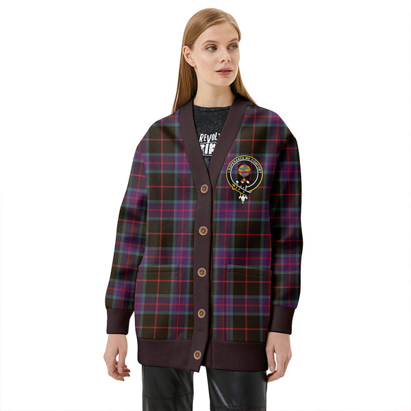 Nairn Weathered Clan Badge Tartan V-neck Cardigan