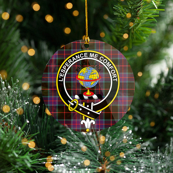 Nairn Weathered Clan Badge Tartan Plastic Christmas Ornaments