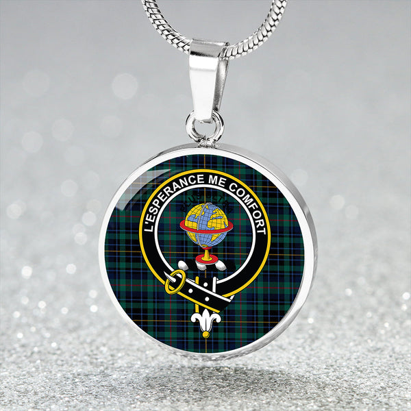 Nairn #2 Modern Clan Badge Tartan Classic Circle Necklace