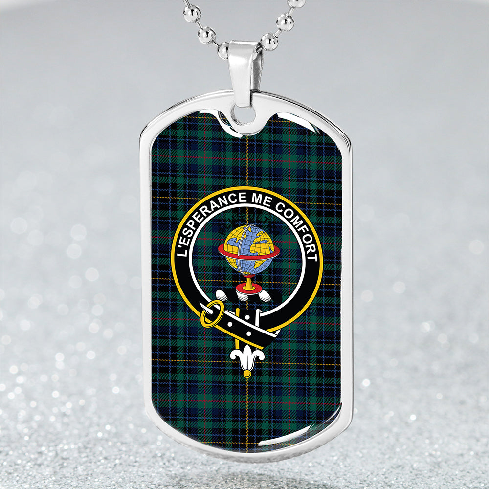 Nairn #2 Modern Clan Badge Classic Tartan Dog Tag Necklace