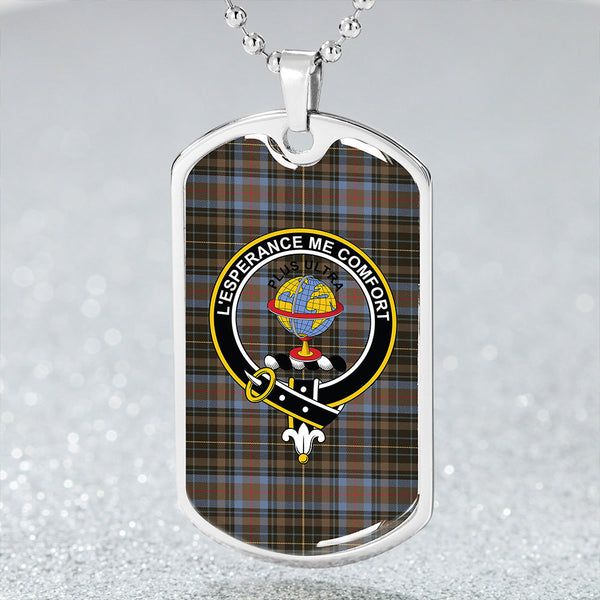 Nairn #2 Weathered Clan Badge Classic Tartan Dog Tag Necklace