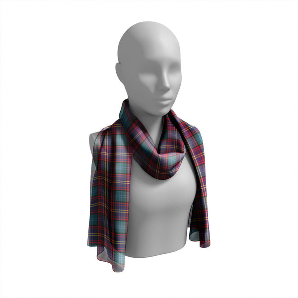 Nance Weathered Tartan Classic Silk Habotai Long Scarf