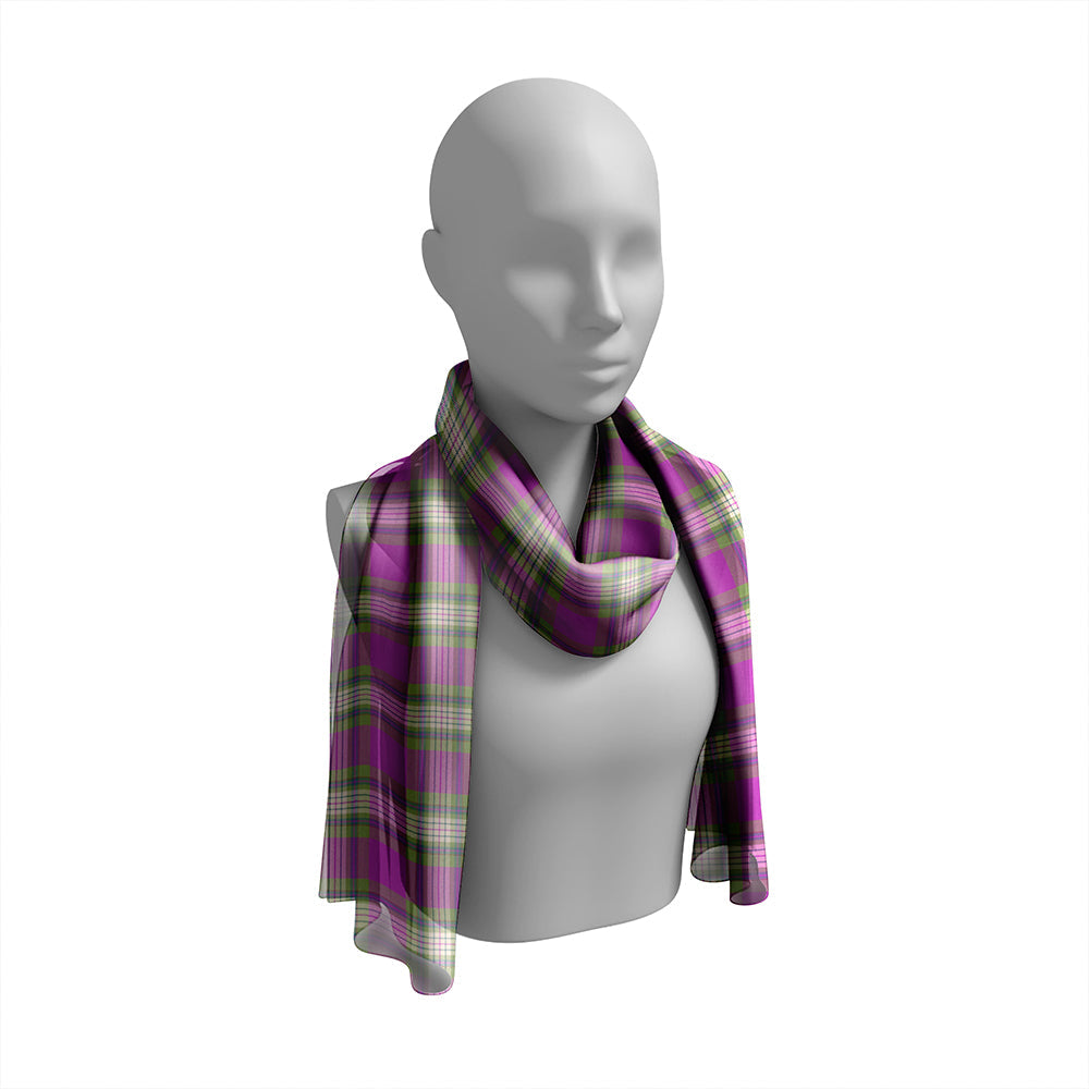 Nance #2 Weathered Tartan Classic Silk Habotai Long Scarf