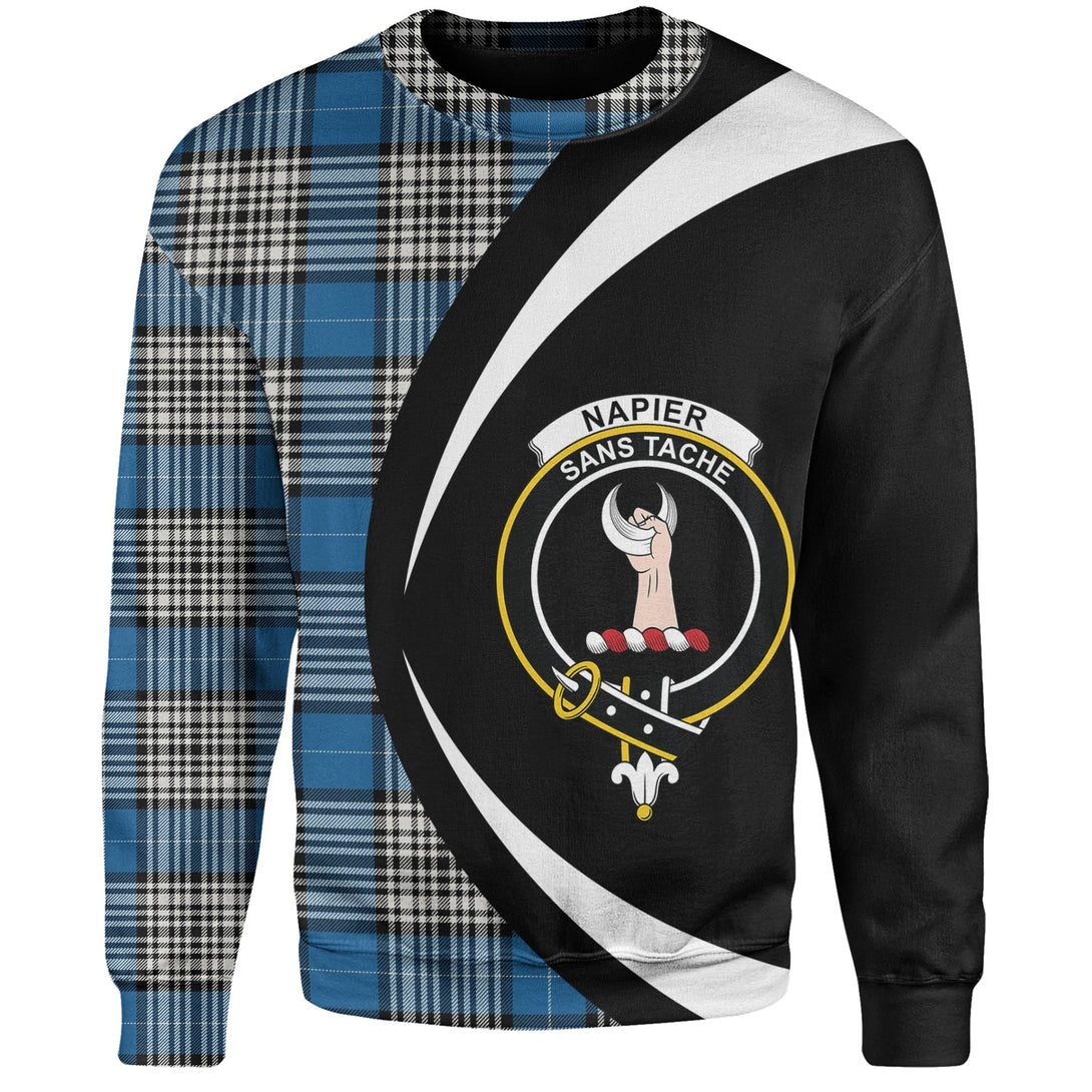 Napier Ancient Clan Badge Tartan Sweatshirt Circle Style Personalized