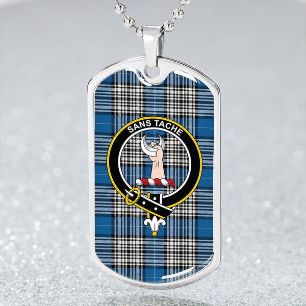 Napier Ancient Clan Badge Classic Tartan Dog Tag Necklace